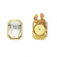 Button covers rechthoek facet geslepen Gold-crystal