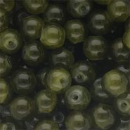 8 mm glaskralen Army green
