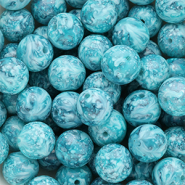 12 mm glaskralen Multicolour blue