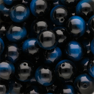 14 mm glaskralen Black-blue