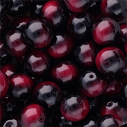 14 mm glaskralen Black-berry wine red