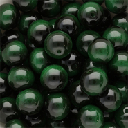 12 mm glaskralen Black-dark green
