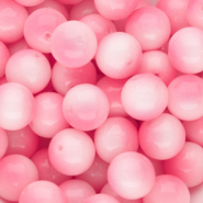 12 mm glaskralen Pink-white