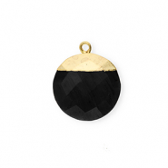 Natuursteen bedels chalcedoon rond Black-gold
