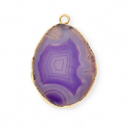 Natuursteen bedels agaat White-purple-gold