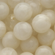 18 mm acryl kralen rond Off white-white marble