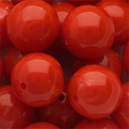 18 mm acryl kralen rond Red-white marble