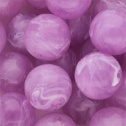 18 mm acryl kralen rond Lilac-white marble