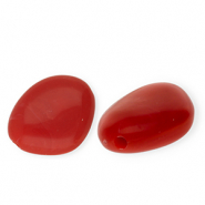 Acryl kralen irregular Red-white marble