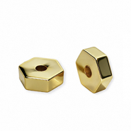 Acryl kralen hexagon Gold