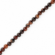 Natuursteen kralen kwarts 8mm Multicolour dark brown