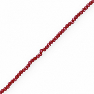 Top Facet kralen 3x2mm disc Crimson red-pearl shine coating