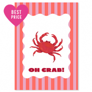 BY31&reg; Sieraden kaartjes "Oh crab!" Red-pink-white