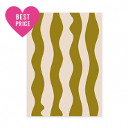 BY31® Sieraden kaartjes golven Olive green-crème