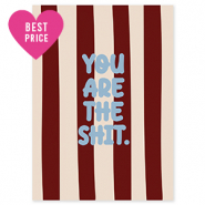 BY31&reg; Sieraden kaartjes "You are the shit" Brown-cr&eacute;me-light blue