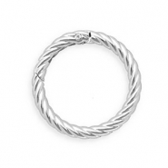 Onderdelen sleutelhanger clasp rond twisted Silver