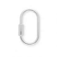 Onderdelen sleutelhanger slot ovaal Silver