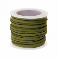 Imitatie su&egrave;de plat 3mm Olive green