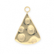 Roestvrij stalen (RVS) Stainless steel bedels pizzapunt Gold