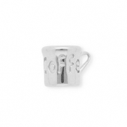 Roestvrij stalen (RVS) Stainless steel bedels koffiekopje Silver