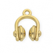 Roestvrij stalen (RVS) Stainless steel bedels koptelefoon Gold