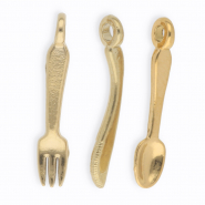 Roestvrij stalen (RVS) Stainless steel bedels bestek Gold