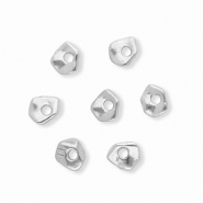 Roestvrij stalen (RVS) Stainless steel kralen spacer nugget Silver