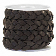 Echt DQ leer & suède Plat gevlochten 10 mm DQ leer