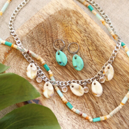 Inspiratiesets Zomerse kettingen en oorbellen met resin Kauri schelpen