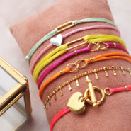 Inspiratiesets Ontwerp armbandjes met satijn draad en rvs tussenstukken