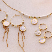 Inspiratiesets Zomerse armbanden en oorbellen inspiratie met stainless steel bedels initials