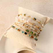 Inspiratiesets Inspiratie tijd met ovalen glaskralen met gouden rand