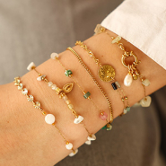 Inspiratiesets Creëer boho kettingen met rvs jasseron met stenen