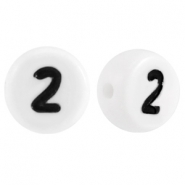 Letterkralen van acryl getal 2 Wit