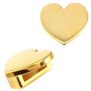DQ metaal Cuoio/Love Crystal slider hart Goud