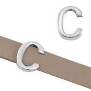 DQ metaal letter schuiver "C" Ø10.3x2.3mm Antiek zilver (nikkelvrij)