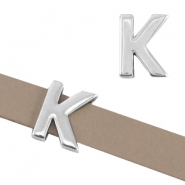 DQ metaal letter schuiver "K" Ø10.3x2.3mm Antiek zilver (nikkelvrij)