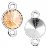 DQ metaal setting/tussenstuk voor 12mm Rivoli puntsteen Antiek zilver (nikkelvrij)