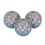 Bedels DQ koper blue patina Bekijk ook onze Designer Quality metalen kralen in koper blue platina