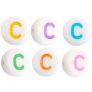 Letterkralen van acryl letter C Multicolor-Wit