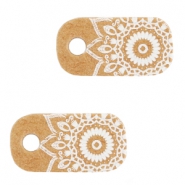 Sieraden kaartjes 'made with love" mandala Brown