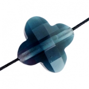 Fashion Facet kralen klaver Deep montana blue