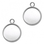 Settings bedel metaal voor cabochon 12mm Antiek zilver