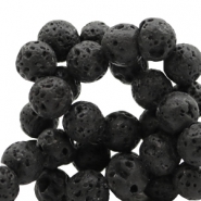 8 mm natuursteen kralen mat Lava Black