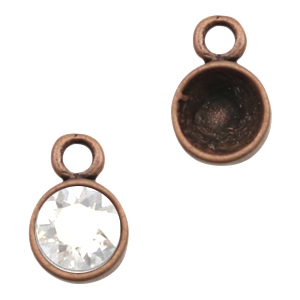 Onderdelen TQ metaal settings &eacute;&eacute;n oog voor SS39 puntsteen Koper (nikkelvrij)