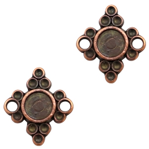 Bedels TQ metaal tussenstuk/setting ruitvorm Koper (nikkelvrij)