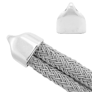 Eindkapjes DQ metaal Antiek zilver (nikkelvrij)