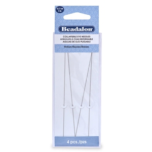 Beadalon flexibele rijgnaalden 12.7cm medium Zilver