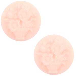 Cabochon basic camee 20mm boeket Light pink-off white