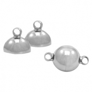 Roestvrij stalen (RVS) Stainless steel onderdelen magneetslot ball 8mm Antiek zilver